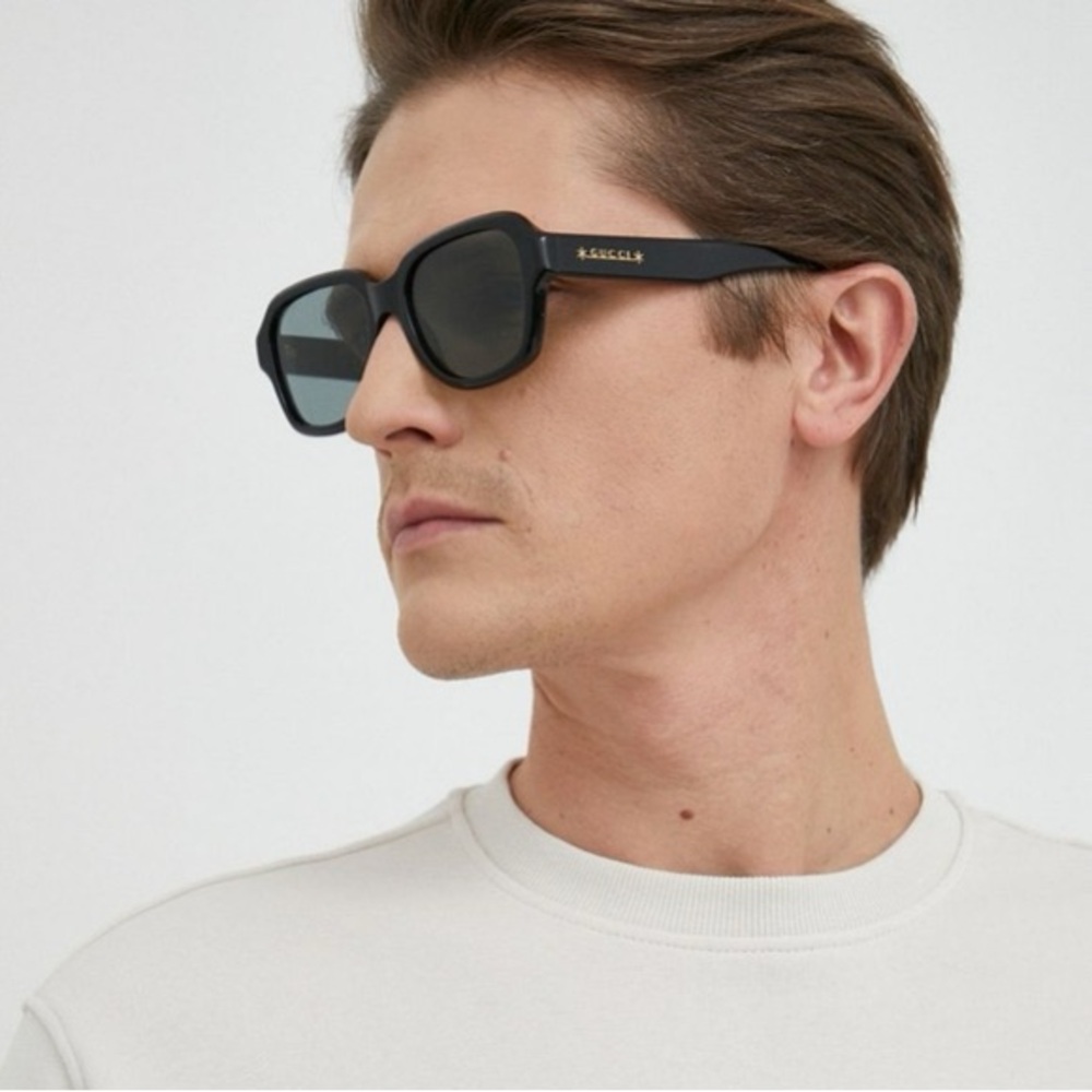 NEW GUCCI BLACK BLUE SUNGLASSES GUCCI MEN EYEWEAR - Picture 1 of 5